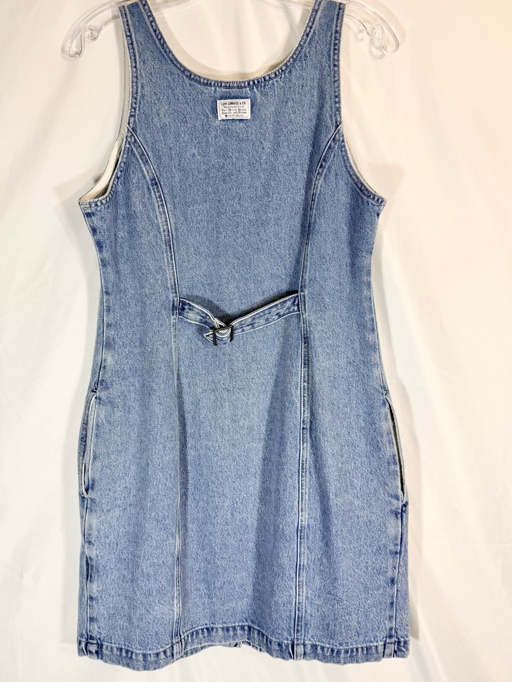 Levi's® Tuli Denim Sleeveless Mini Dress With 8 Front Button Closure Size Medium - Picture 10 of 16